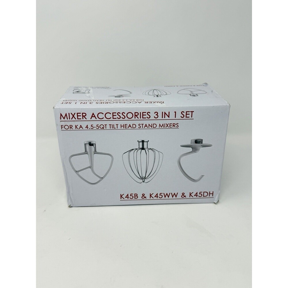 NEW 3 Piece Stainless Steel Stand Mixer Attachments Fits KitchenAid 4.5 & 5 qt
